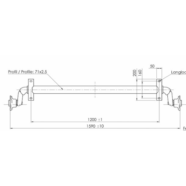 BPW AKSEL 750KG - 4x100 - A:1200 C:1590