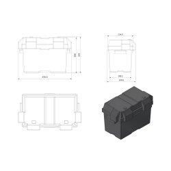 BATTERIBOKS 430X220X250 MM. 