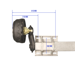 UNIVERSAL-ACHSE - HALBACHSE - JUSTIERBAR C-MASS 1500-1900mm MIT BREMSE 1350 KG 4x100 ("Knott")