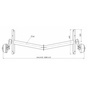 ALKO axel DELTA SIN14-1 1500kg A 1550 C 2080