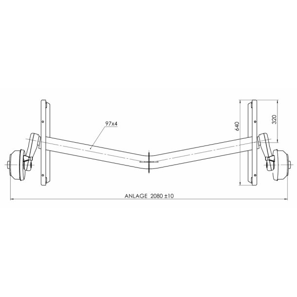 ALKO axel DELTA SIN14-1 1500kg A 1550 C 2080