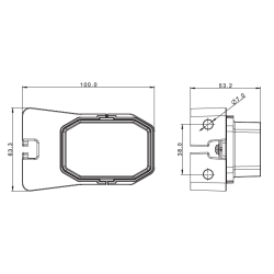 FRISTOM POSITIONSLEUCHTE LED WEISS - 1 M DC-KABEL 1230V MIT HALTERUNG