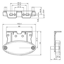 FRISTOM SIDOMARKERINGSLAMPA LED GUL  0,5 M DC-KABEL 1236V MED HLLARE