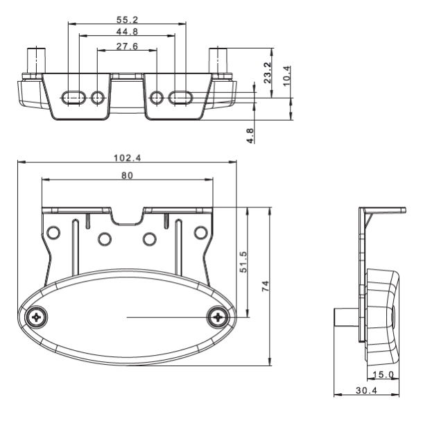 FRISTOM SIDEMARKERINGSLYGTE LED GUL - 0,5 M DC KABEL 12-36V MED HOLDER - RESTSALG