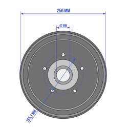 BREMSTROMMEL FR IFOR WILLIAMS 250x40 mm M/LAGER