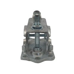 KLEMMSCHELLE 48 MM GUSS RCKENPLATTE MIT KIPPGRIFF - FEUERVERZINKT