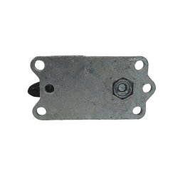 KLEMMSCHELLE 48 MM GUSS RCKENPLATTE MIT KIPPGRIFF - FEUERVERZINKT