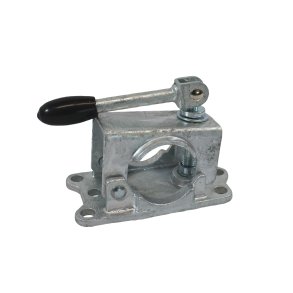 KLEMMSCHELLE 48 MM GUSS RCKENPLATTE MIT KIPPGRIFF - FEUERVERZINKT