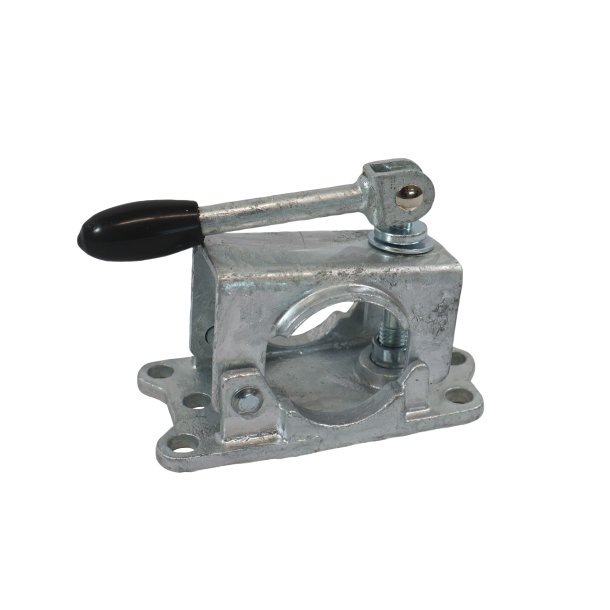 KLEMMSCHELLE 48 MM GUSS RCKENPLATTE MIT KIPPGRIFF - FEUERVERZINKT