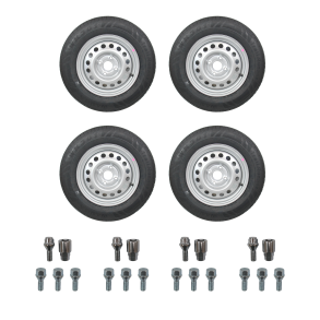 4 STK. KOMPLETTE HJUL 155/80R13 4X100 500KG INKL. 4 HJULBOLTES�T MED L�SEBOLT - KAMPAGNE