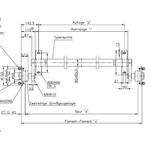 KNOTT AKSEL 550 KG 4 x 100 B:1000 C:1285 - SPECIAL - B�DTILHENGER