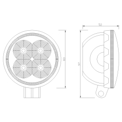 ARBEITSLEUCHTE 4xLED 12V/24V (RUND)
