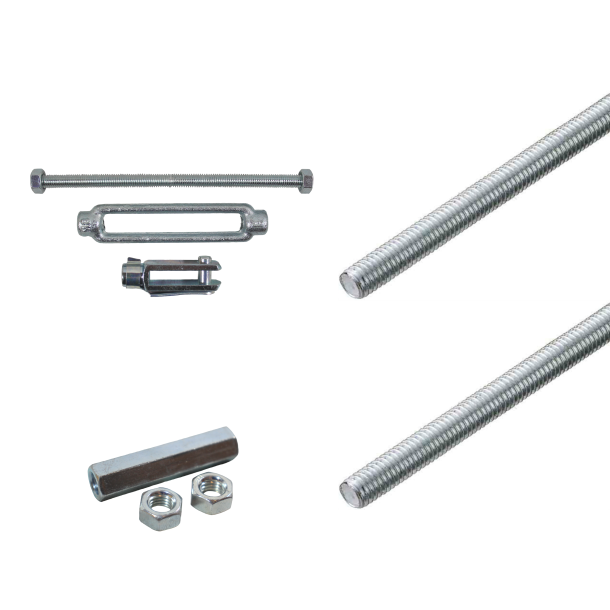 M8 gevindstang samles�t - 2 st�nger