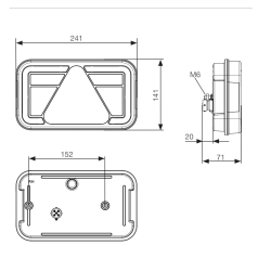 8-POLET BAGLYGTE LED 12/24V VENSTRE - ASPCK MULTILED IV