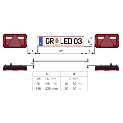 8-POLET BAGLYGTE LED 12/24V VENSTRE - ASPCK MULTILED IV