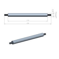 ACHSE F�R KIELROLLE - �20x258mm