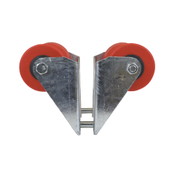 DOBBELT K�LRULLE MED BESLAG - R�D - 190 MM RULLE