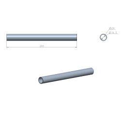 BUCHSE F�R KIELROLLE �20/�16 MM � L�NGE 205 MM