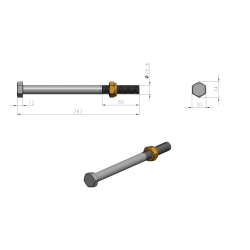 Pindbolt m20 x 250 mm med m�trik