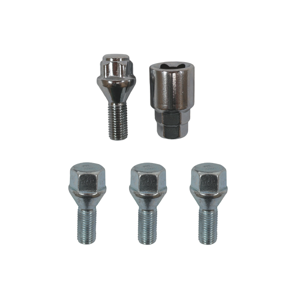 HJULBOLTE ST MED 1 LSEBOLT - M12 X 1,5 KEGLEBUND - 4 HULS FLG