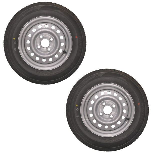 Vinterhjul 155R13C 4x100 - 91N/600 kg - Venstre + H�jre