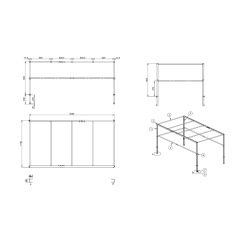 HOCHPLANE MIT GESTELL FR STEMA ANHNGER 207x114x80