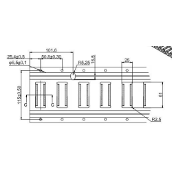 UNIVERSAL-ZURRSCHIENE 1,5 MTR ALUMINIUM