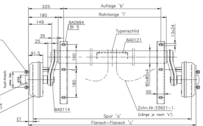 KNOTT aksel 1350kg 5x112 b:1500 c:1950 - 6aa068.001 - 6a4095