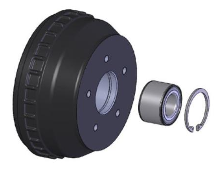 Tromle WAP 200x50 mm 1500kg aksel med 34/64/37 leje