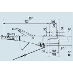 AUFLAUFBREMSE ALKO 161S/A 950-1600 KG VIERKANTPROFIL 100x100