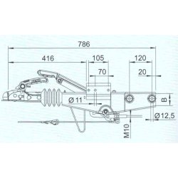 AUFLAUFBREMSE ALKO 60S/2 450-750 KG - VIERKANTPROFIL 70mm