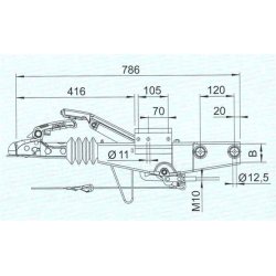 AUFLAUFBREMSE ALKO 60S/2 450-750 KG - VIERKANTPROFIL 60mm 