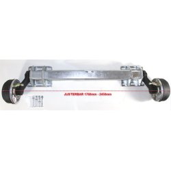 UNIVERSAL-ACHSE - HALBACHSE JUSTIERBAR 1760 - 2450mm MIT BREMSE 1400 KG 5X112 ("Knott")