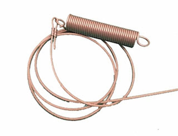 Fjeder med wire for stop