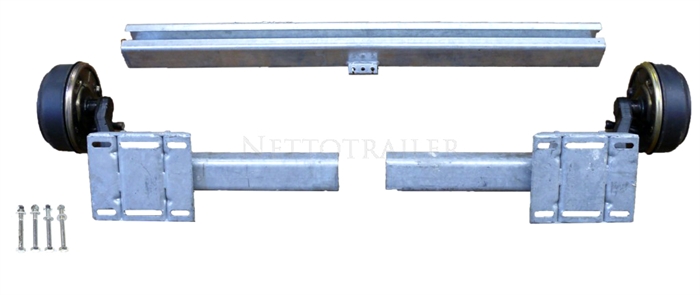 UNIVERSAL AKSEL - JUSTERBAR 1760 - 2450mm MED BREMSE 1400 KG 5X112 ("Knott")